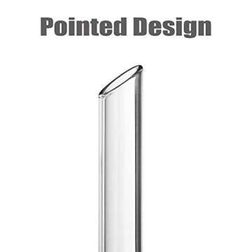 ALINK Reusable Glass Boba Straws, 14mm Extra Wide Clear Straws for Smoothies, Bubble Tea, Pack of 2 with Carrying Case and Cleaning Brush