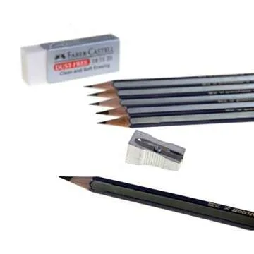 Faber-Castell 8-Piece Graphite Pencil Set with Sharpener