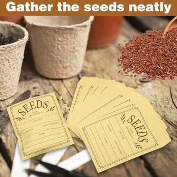 100Pcs Seed Envelopes, Seed Envelopes Resealable Brown Paper Seed Packets Envelopes Self Adhesive Sealing Seed Saving Envelopes Paper Seed Envelopes for Storage Vegetable Flower Seeds, 3.1x4.7 Inch