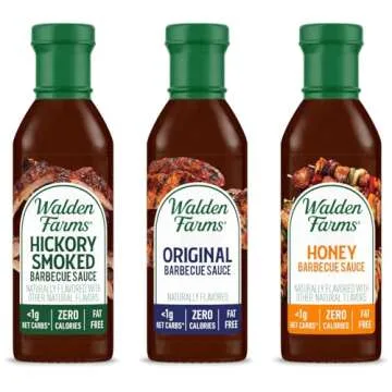 Walden Farms Sauce Bundle - 3 Flavors, Zero Calories, Guilt-Free BBQ Enjoyment