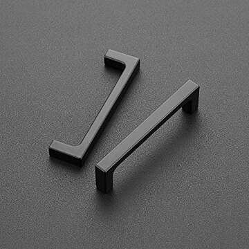 Ravinte 60 Pack SOLID 3-3/4 Inch Kitchen Square Cabinet Handles Matte Black Cabinet Pulls Drawer Pul...