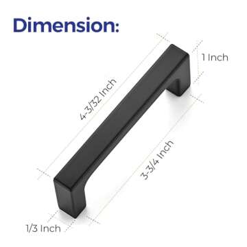 Ravinte Durable Matte Black Cabinet Handles 60 Pack