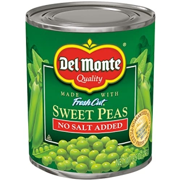 Del Monte No Salt Added Sweet Peas 8.5-Ounce Can Pack of 12