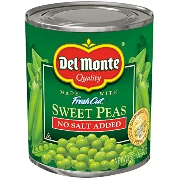 Del Monte No Salt Added Sweet Peas 8.5-Ounce Can Pack of 12