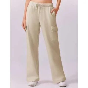 PINSPARK Sweatsuits Women 2 Piece Oversized Tracksuit Fleece Lounge Sets Loose Sweatshirts Thumb hole Baggy Cargo Sweatpants Cozy Matching Set 2024 Trendy Fashion, Beige Medium