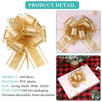 30 Large Golden Gift Wrapping Pull Bows - Elegant Decoration
