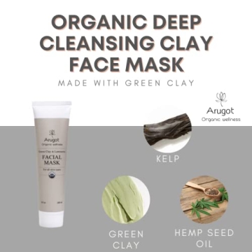 Arugot Organic Deep Cleansing Clay Face Mask for Acne Treatment
