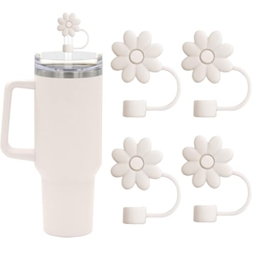 SpexArt Flower Straw Covers - Toppers for Stanley Cups, 30&40 Oz - Silicone Straw Caps