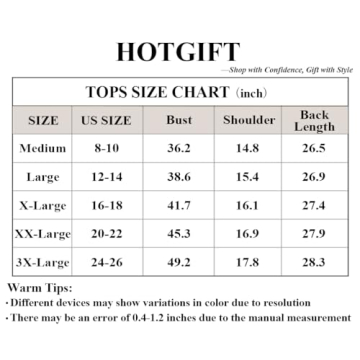 HOTGIFT Women's Casual Long Sleeve Tunics - X-Large