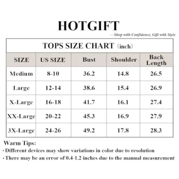 HOTGIFT Women's Casual Long Sleeve Tunics - X-Large