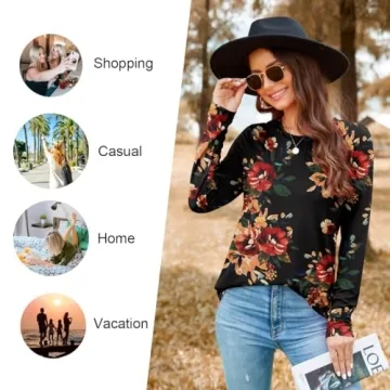 HOTGIFT Women's Casual Long Sleeve Tunics - X-Large