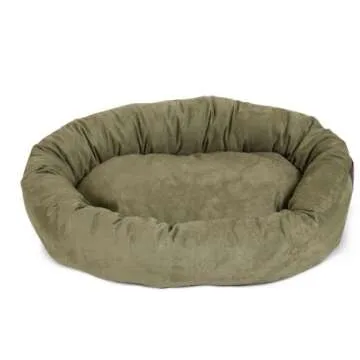 Majestic Pet 24 Inch Suede Calming Dog Bed Washable – Cozy Soft Round Dog Bed with Spine Support f...