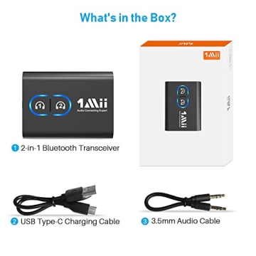 1Mii Bluetooth 5.3 Transmitter Receiver - Dual Link Audio