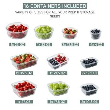 COOK WITH COLOR Premium 32-Pc. Borosilicate Glass Food Container Set with Dividers - 4 Rectangles, 8...