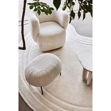 Oval Shape Wool Area Rug for Modern Homes - Handmade 6x9 ft