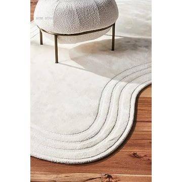 Oval Shape Wool Area Rug for Modern Homes - Handmade 6x9 ft