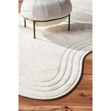 Oval Shape Wool Area Rug for Modern Homes - Handmade 6x9 ft