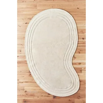 Oval Shape Wool Area Rug for Modern Homes - Handmade 6x9 ft