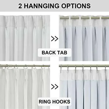 Vision Home White Pinch Pleated Full Blackout Curtains 60 inch Wide Thermal Insulated Window Panels 108 inch for Bedroom Living Room Darkening Pinch Pleat Drapes with Hooks Back Tab 9 FT 60"Wx108"Lx1