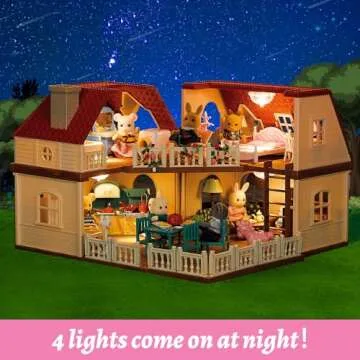 Family Cozy Cabin Doll House Playset for Creative Play