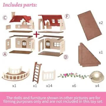 Family Cozy Cabin Doll House Playset for Creative Play