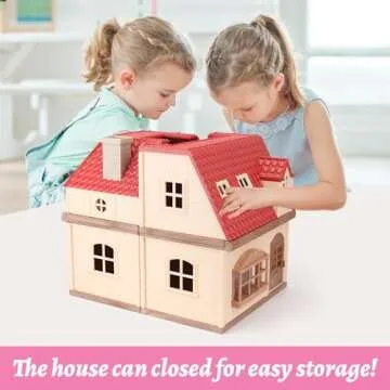 Family Cozy Cabin Doll House Playset for Creative Play