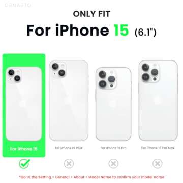 ORNARTO Compatible with iPhone 15 Case 6.1, Slim Liquid Silicone 3 Layers Full Covered Soft Gel Rubb...