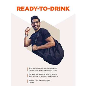 Bulletproof Cold Brew Coffee, Keto Friendly with Brain Octane C8 MCT Oil and Grass Fed Butter, Sugar Free, Variety, 4 Pack