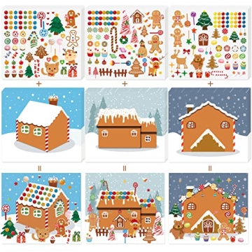 Make a Gingerbread House Stickers - 30Pcs Creative Christmas Crafts for Kids