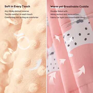 Uttermara Weighted Blanket 3 lbs, Ultra Cozy Minky Fleece and Cotton Sided with Cartoon Patterns, Reversible Heavy Blanket Great for Calming and Sleeping, 36x48 inches, Pink Cat
