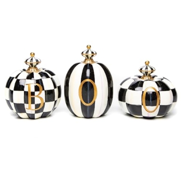 MacKenzie-Childs Boo Resin Pumpkin Decor Set for Fall