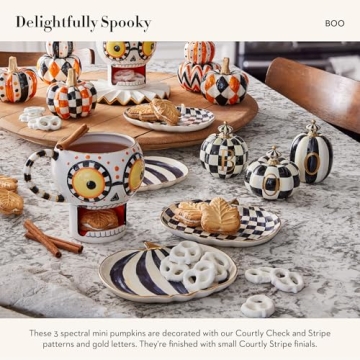 MacKenzie-Childs Boo Resin Pumpkin Decor Set for Fall