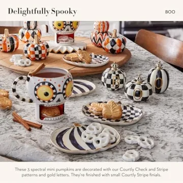 MacKenzie-Childs Boo Resin Pumpkin Decor Set for Fall