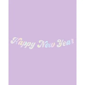xo, Fetti Happy New Year Banner with Black Fringe 5 Ft
