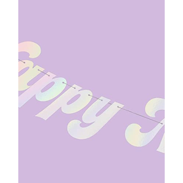 xo, Fetti Happy New Year Banner with Black Fringe 5 Ft