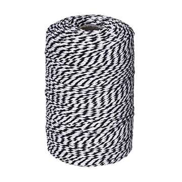 656 Feet Black and White Twine,Gift Twine String, Cotton Baker's Twine Cotton Cord Crafts Gift Twine String for Crafts, Wrapping, Party, Baking and Holiday