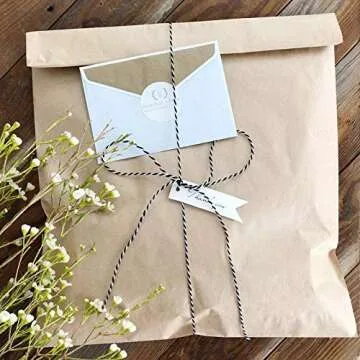 656 Feet Durable Black and White Cotton Twine for Crafts