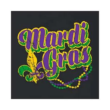 Go All Out Medium Black Womens Mardi Gras Cropped Hooded Sweatshirt