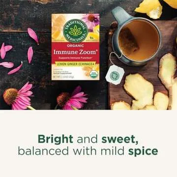 Traditional Medicinals Organic Immune Zoom Lemon Ginger Tea - 16 Ct.