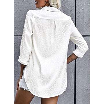 HOTAPEI Women's Casual V-Neck Long Sleeve Blouse - Stylish Workwear Top