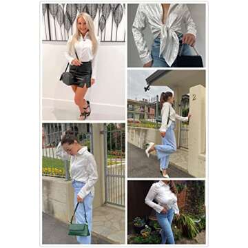 HOTAPEI Women's V Neck Long Sleeve Blouse - Versatile Workwear Top