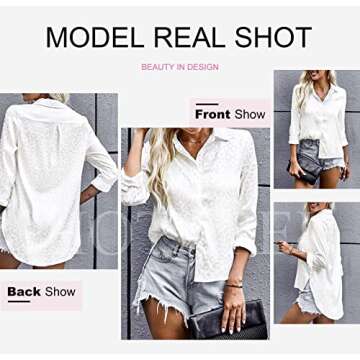 HOTAPEI Women's V Neck Long Sleeve Blouse - Versatile Workwear Top