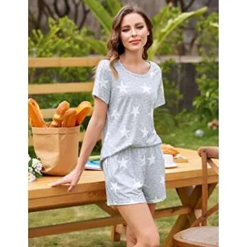 Ekouaer Women's Star Print PJs Set - Cozy & Stylish