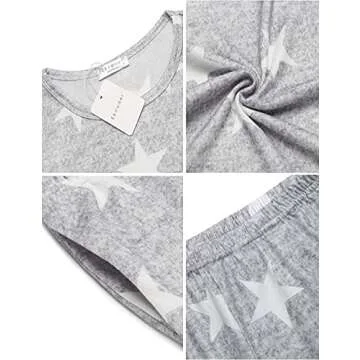 Ekouaer Women's Star Print PJs Set - Cozy & Stylish