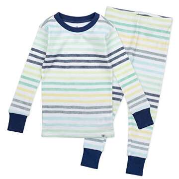 HonestBaby 2-Piece Pajamas Sleepwear PJs 100% Organic Cotton for Baby, Toddler, Kids, Boy, Rainbow S...