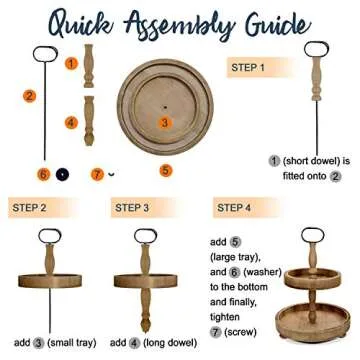 Farmhouse Tier Tray with Beads for Home Decor