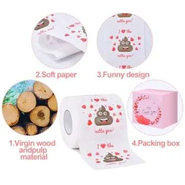 Valentines Day Gifts for Him Her, Romantic Novelty Gifts Toilet Paper, Funny Gag Gifts for Adults Men Women Boyfriend Girlfriend, Valentines Day Decor/Decorations for Party Supplies Valentine's Day