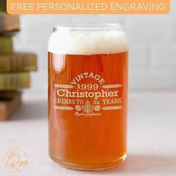 Custom Beer Can Glass - Personalized Birthday Gift