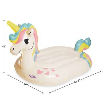 Funsicle Giant Inflatable Unicorn Magic Ride-On Pool Float, Adult-Sized