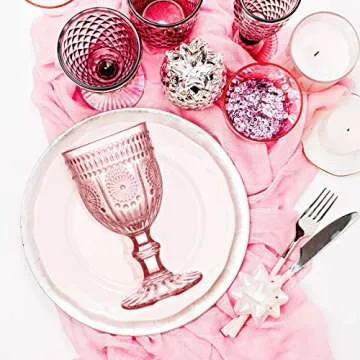 Elegant Pink Wine Glasses Set of 6 for Occasions